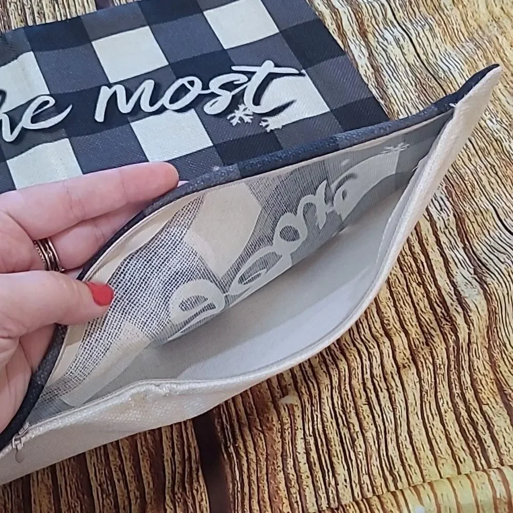 ♡♡♡ ♡Holiday Black Plaid Pillow Cover 
